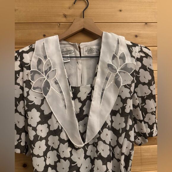 Vintage Liz Robert’s Sz Medium Floral Print Secretary School Teacher Midi Dress - Picture 6 of 13